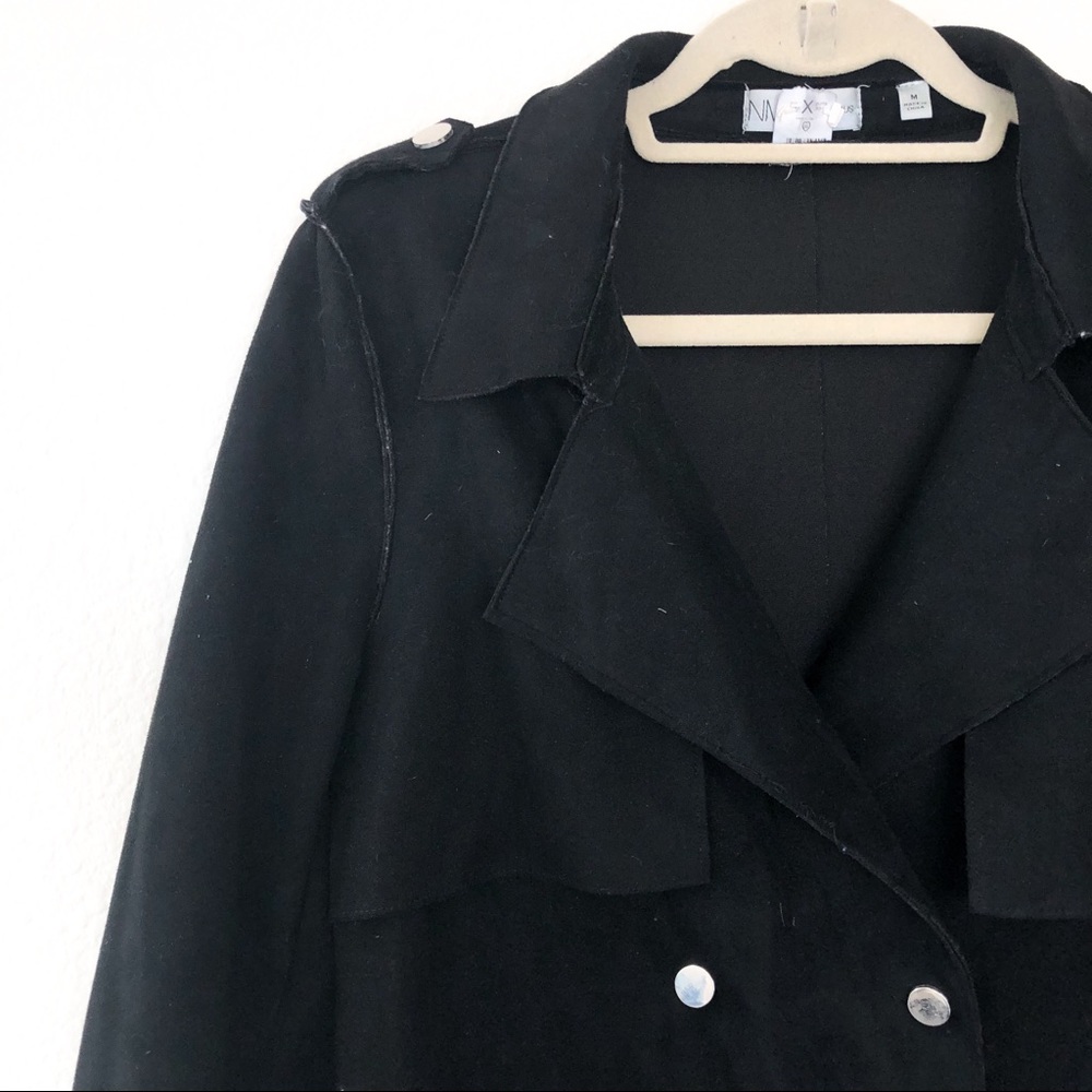 Neiman Marcus Trench Style Faux Suede Jacket - Picture 3 of 9